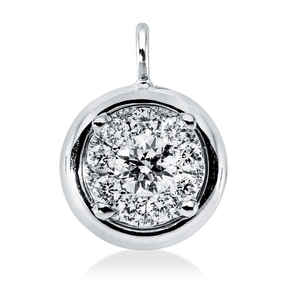 Anhänger aus 750 Gold Weißgold 10 Brillanten 0,26ct vsi-vsi 11,7x8,6mm mit Öse