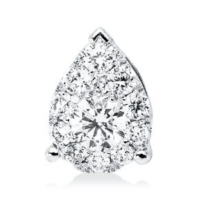 Anhänger Tropfen aus 750 Weißgold 12 Brillanten 0,26ct F-VSI 8x5,8mm
