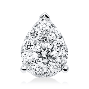 Anhänger Tropfen aus 750 Weißgold 12 Brillanten 0,38ct F-VSI 9,1x6,7mm