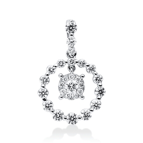 Anhänger aus 750 Gold Weißgold 27 Brillanten 0,66ct F-VSI 20,9x13,3mm mit Öse