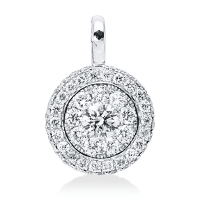 Anhänger aus 750 Gold Weißgold 57 Brillanten 0,6ct F-VSI 14,9x10,2mm mit Öse