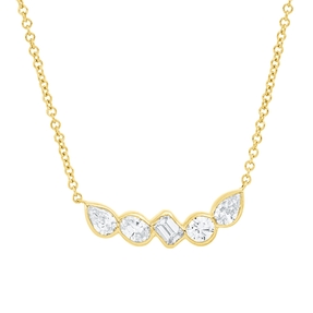 Collier aus 750 Gold Gelbgold 5 Diamanten 0,4ct TW-SI L:45cm