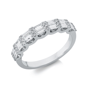 Ring aus 750 Gold Weißgold 45 Diamanten 0,54ct TW-SI B:3,5mm