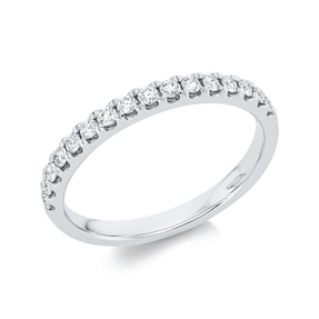 Halb-Memoire Ring aus 750 Weißgold 16 Brillanten 0,29ct TW-SI B:2,4mm