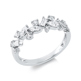 Ring aus 750 Gold Weißgold 16 Diamanten 0,61ct TW-VSI/SI B:5,6mm
