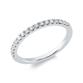 Halb-Memoire Ring aus 750 Weißgold 17 Brillanten 0,25ct TW-VSI/SI B:1,6mm