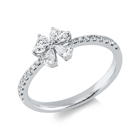 Ring aus 750 Gold Weißgold 21 Diamanten 0,51ct TW-VSI/SI H:6,8mm