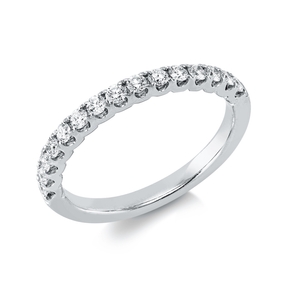Halb-Memoire Ring aus 750 Weißgold 15 Brillanten 0,32ct TW-VSI/SI B:2,1mm