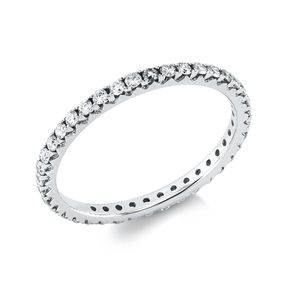 Memoire Ring aus 750 Weißgold 39 Brillanten 0,43ct TW-VSI/SI B:1,7mm