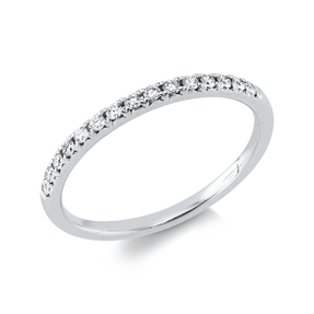 Halb-Memoire Ring aus 750 Weißgold 15 Brillanten 0,15ct TW-VSI/SI B:1,7mm