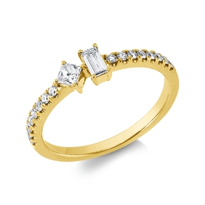 Ring aus 750 Gold Gelbgold 18 Diamanten 0,36ct TW-VSI/SI B:4,5mm