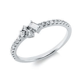 Ring aus 750 Gold Weißgold 20 Diamanten 0,28ct TW-VSI/SI B:4,5mm