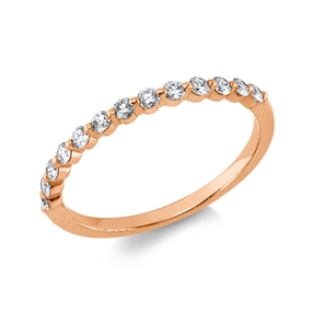 Halb-Memoire Ring aus 750 Rotgold 13 Brillanten 0,28ct TW-VSI/SI B:1,8mm