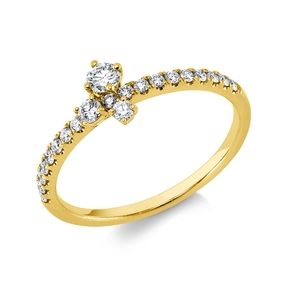 Ring aus 585 Gold Gelbgold 21 Brillanten 0,32ct TW-VSI/SI B:6,7mm