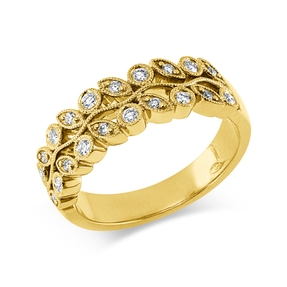 Ring aus 750 Gold Gelbgold 20 Brillanten 0,24ct TW-VSI/SI B:6,3mm