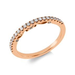Halb-Memoire Ring aus 750 Rotgold 27 Brillanten 0,23ct TW-VSI/SI B:1,6mm