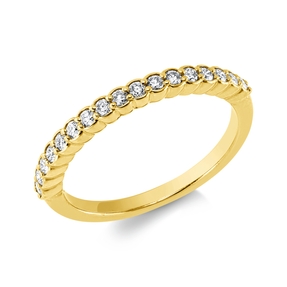 Halb-Memoire Ring aus 585 Gelbgold 17 Brillanten 0,25ct TW-VSI/SI B:2,3mm
