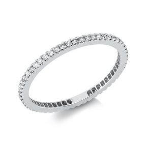 Memoire Ring aus 750 Gold Weißgold 55 Brillanten 0,32ct W-SI B:1,4mm