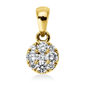 Anhänger aus 750 Gold Gelbgold 9 Diamanten 0,18ct 10,8x5,4mm mit Öse