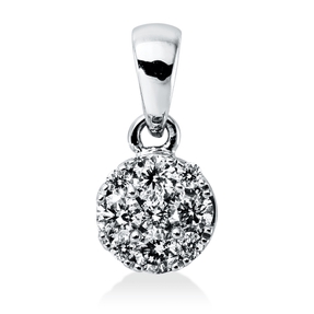 Anhänger aus 750 Gold Weißgold 9 Diamanten 0,18ct TW-SI 10,7x5,4mm mit Öse