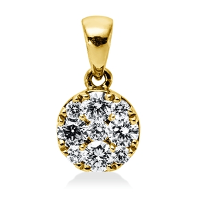 Anhänger aus 750 Gelbgold 4 Brillanten 0,33ct TW-SI 5 Brillanten 0,1ct TW-SI