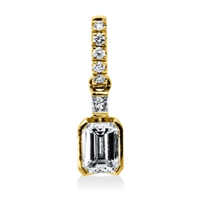 Anhänger aus 750 Gold Gelbgold 7 Diamanten 0,35ct TW-VSI 14,9x4,1mm mit Öse