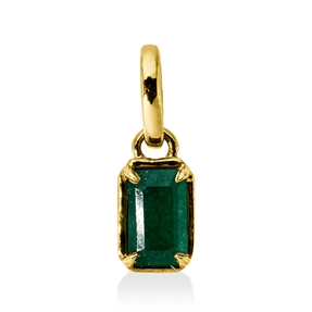 Anhänger aus 750 Gold Gelbgold Smaragd 0,3ct grün 11,3x4mm mit Öse