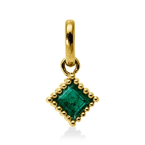 Anhänger aus 750 Gold Gelbgold Smaragd 0,28ct grün 11,4x6mm mit Öse