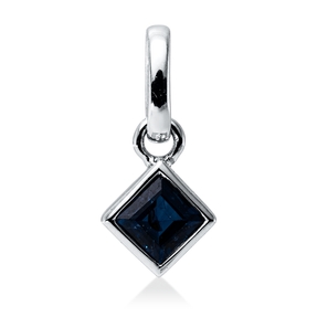 Anhänger aus 750 Gold Weißgold Saphir 0,25ct blau 10,4x5,2mm mit Öse