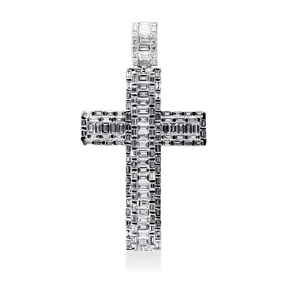 Anhänger Kreuz aus 750 Weißgold 155 Diamanten 2,27ct TW-VSI/SI 43,5x24,2mm