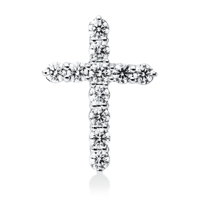 Anhänger Kreuz aus 750 Weißgold 11 Brillanten 1,25ct TW-VSI/SI 23,6x17,2mm