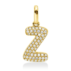 Anhänger Buchstabe Z aus 750 Gelbgold 58 Brillanten 0,09ct W-SI 13,7x6mm