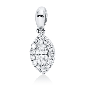 Anhänger aus 750 Gold Weißgold 15 Diamanten 0,1ct TW-SI 10,5x4mm