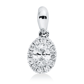 Anhänger aus 750 Gold Weißgold 13 Diamanten 0,1ct TW-SI 8,5x3,8mm