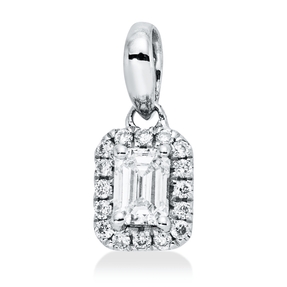 Anhänger aus 750 Gold Weißgold 17 Diamanten 0,15ct TW-SI 9x4mm