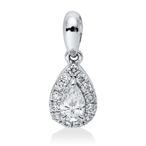 Anhänger aus 750 Gold Weißgold 14 Diamanten 0,09ct TW-SI 8,5x3,8mm