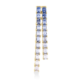 Anhänger aus 750 Gold Gelbgold 20 Saphire 1,76ct mehrfarbig 35x5,6mm