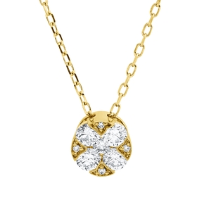 Collier aus 750 Gold Gelbgold 9 Diamanten 0,49ct TW-SI L:45,7cm