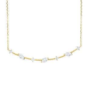 Collier aus 750 Gold Gelbgold 7 Diamanten 0,62ct TW-SI L:45,7cm