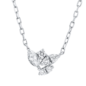 Collier aus 750 Gold Weißgold 6 Diamanten 0,21ct TW-SI L:45,7cm
