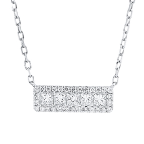 Collier aus 750 Gold Weißgold 35 Diamanten 0,46ct L:45,7cm