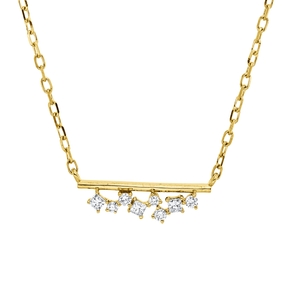 Collier aus 750 Gold Gelbgold 8 Diamanten 0,11ct TW-SI L:45,7cm