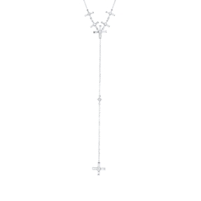 Collier aus 750 Gold Weißgold 33 Diamanten 0,66ct TW-SI L:50,8cm