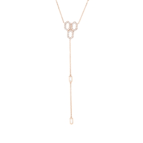 Collier aus 750 Gold Rotgold 48 Diamanten 0,98ct TW-SI L:50,8cm