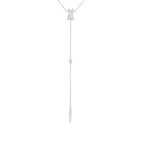 Collier aus 750 Gold Weißgold 28 Brillanten 0,2ct TW-SI L:50,8cm