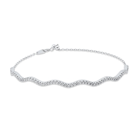 Armband aus 750 Weißgold 65 Brillanten 0,46ct TW-PI B:3,2mm L:17,8cm