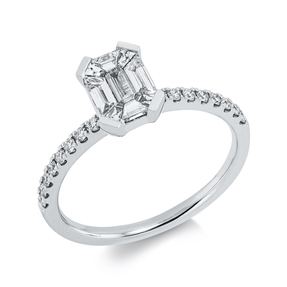 Ring aus 750 Gold Weißgold 25 Diamanten 0,53ct B:8,2mm