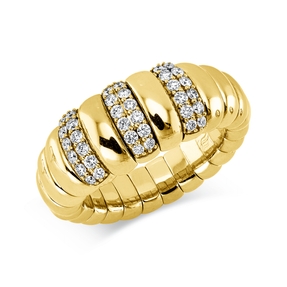 Flex-Ring aus 750 Gold Gelbgold 36 Diamanten 0,38ct TW-PI B:9,1mm