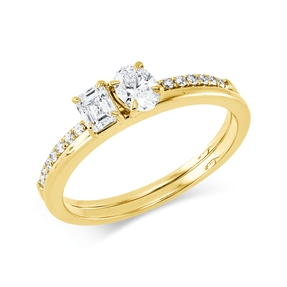Ring aus 750 Gold Gelbgold 21 Diamanten 0,61ct TW-SI B:4,4mm