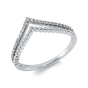 Ring aus 750 Gold Weißgold 27 Diamanten 0,12ct TW-SI B:7,5mm